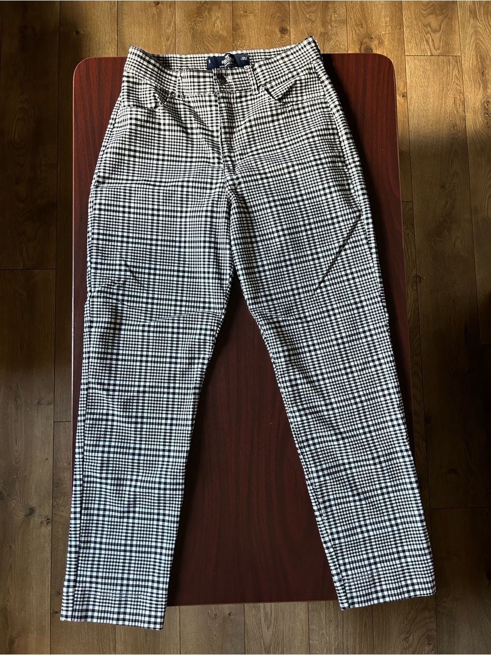 Hollister High-Rise Black & White Plaid Jeans